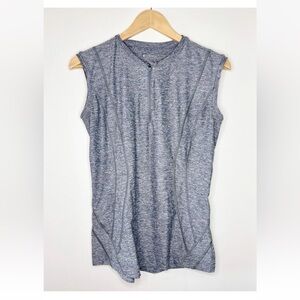 Athleta pacifica illume tank Womens Med Gray UPF 1/4 Zip Bike Sport Core Top EU